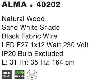Drevená stojaca lampa Alma 31