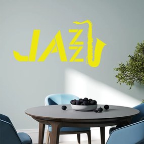 Veselá Stena Samolepka Jazz Farba: žlutá, Veľkosť: 80 x 41 cm