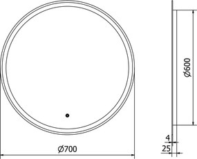 Mexen Gobi podsvietené kúpeľňové zrkadlo, okrúhle 70 cm, LED 6000K, proti zahmlievaniu - 9801-070-070-611-00