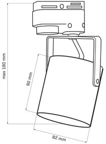 Bodové svietidlo do lištového systému MINOR 3xGU10/10W/230V + 1 m lištový systém