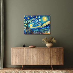 Sklenený obraz – Mozaika hviezdnej noci (70x50 cm)