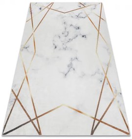 ANDRE 1220 umývací koberec Mramor, geometrický protišmykový - biely Veľkosť: 160x220 cm
