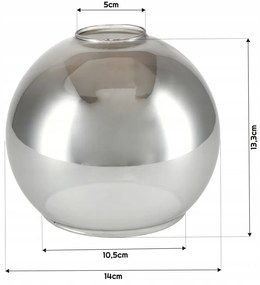 BERGE Sklenená LED stropná lampa, nastaviteľná, 3xE27 - dymová guľa