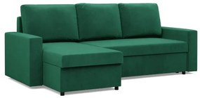 Rohová rozkladacia sedačka NEO Kronos fľaškovo zelená