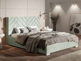 PROXIMA.store - Luxusná manželská posteľ OPAL ROZMER: 120 x 200 cm, FARBA NÔH: dub