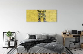 Obraz plexi Nohy žltom pozadí nápis 120x60 cm