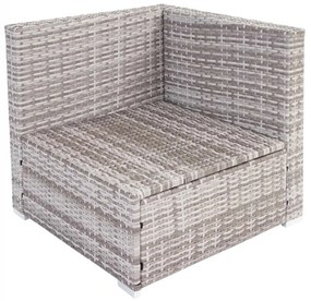 Polyratanová záhradná súprava Brescia - sivá, krémové vankúše