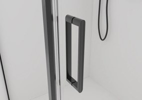 Cerano Porte, 1-krídlový sprchovací kút 80x80 cm, 8mm číre sklo, čierny profil, CER-CER-413549