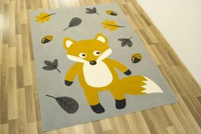 Detský koberec Kids 534431/89945- Lišiačik, sivý