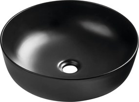 Sapho Sapho, RONDEA keramické umývadlo na dosku priemer 41cm, čierna matná, AR445B