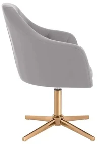 LuxuryForm DESIGN Kreslo ANDORA na zlatom kríži - šedé