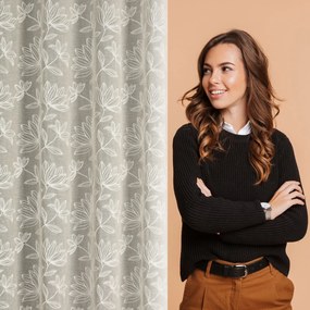 ZÁVES NA KRÚŽKOCH SUZI 140X250 CM KVETY