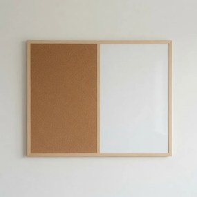 Toptabule.sk  Kombinovaná tabuľa biela v drevenom ráme CLASSIC 90x60 cm
