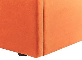 Zamatová posteľ s úložným priestorom 180 x 200 cm oranžová VION Beliani