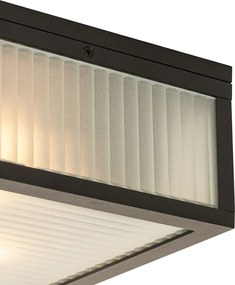 Inteligentné vonkajšie stropné svietidlo čierne s rebrovaným sklom vrátane WiFi A60 - Charlois