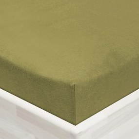 Jersey napínacie prestieradlo JR-020 Olivové 80 x 200 - výška 20 cm
