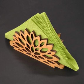 AMADEA Drevený stojanček na obrúsky v tvare kvetu, masívne drevo, 12,5x6,5x3,5 cm