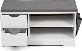 Noela Botník s 2 šuplíkmi a penovým sedákom biely SEDO 80