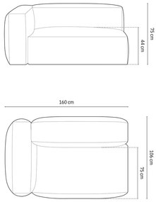 Zelený modul pohovky (ľavý roh) Martina – Micadoni Home