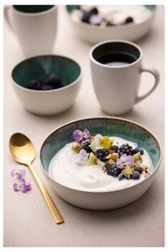 Biela/zelená miska z kameniny 400 ml Gastro White/Green – Bitz