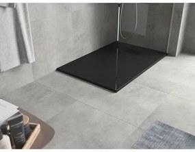 Mexen Hugo, obdĺžniková sprchová vanička SMC 130 x 80 cm, čierna, čierna krytka, 42708013-B