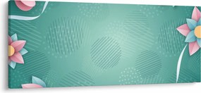 Obraz - Kruhy s kvetmi (120x50 cm)