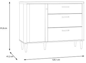 Komoda s zásuvkami VIRO hnedá/béžová