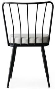 Bielo-čierne kovové jedálenské stoličky v súprave 2 ks Yildiz – Kalune Design