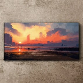Obraz na plátne Abstrakcie hmly Západ slnka