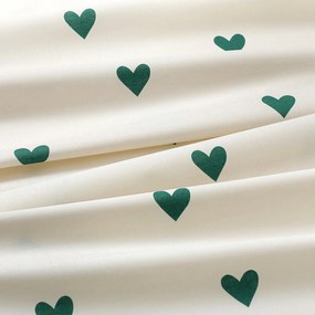 Goldea behúň na stôl 100% bavlnené plátno - srdiečka na slonovej kosti 35x180 cm