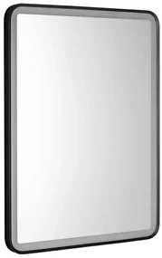 Aqualine Aqualine, SWIDA zrkadlo s LED osvetlením 60x80cm, dotykový senzor, stmievateľné, čierna matná, SW060