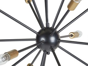 Závesná lampa s 18 žiarovkami čierna MAGUSE Beliani