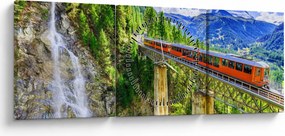 Obraz - Matterhorn, Zermatt, Valais, Švajčiarsko (s hodinami) (90x30 cm)