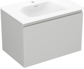 Mexen Orio, kúpeľňová skrinka 70 cm s umývadlom Vela, 1 zásuvka, šedá matná/biela matná, 91A10-07047-1-BF62-W23M01