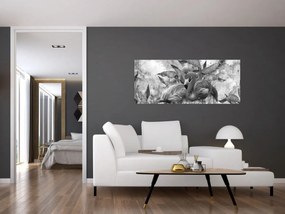 Obraz - Plameniaky graffiti (120x50 cm)