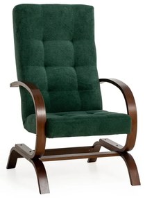 Kreslo Lux, zelená (AN 3207/orech)