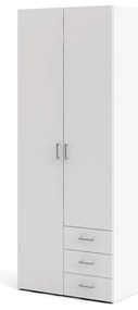 Biela šatníková skriňa 78x200 cm Space – Tvilum