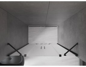 Mexen Velar Duo, posuvné sprchové dvere do otvoru 160 cm, 8mm sklo námraza, brúsený grafit, 871-160-000-32-95