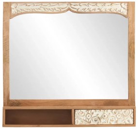 furniture-nabytek.cz - Masívne kúpeľňové zrkadlo Delhi z mangového dreva, lakované, hnedé – 80 cm