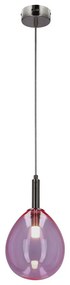 Fialové LED závesné svietidlo so skleneným tienidlom Lukka – Candellux Lighting