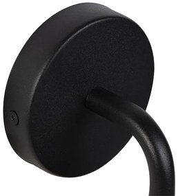 Rustikálna vonkajšia nástenná lampa čierna so sklom - Elza