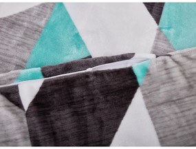 Sivo-tyrkysové obliečky na jednolôžko z mikroplyšu 140x200 cm Abstract – My House