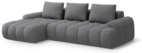 Sivá rozkladacia/s úložným priestorom rohová pohovka (ľavý roh/s leňoškou) Linz – Cosmopolitan Design