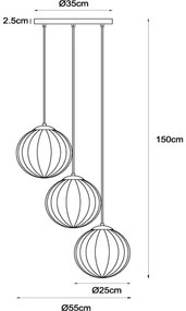 Lucide 45493/03/33 - Luster na lanku MONSARAZ 3xE27/40W/230V zelená/béžová
