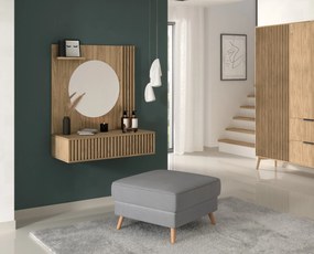 Závěsný toaletní stolek se zrcadlem Entsian 85 cm dub Artisan