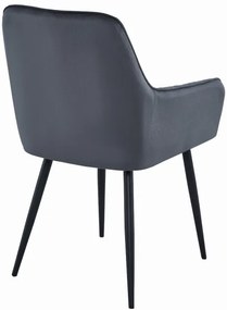 Set dvoch jedálenských stoličiek SOLDEN zamatové tmavosivé (čierne nohy)