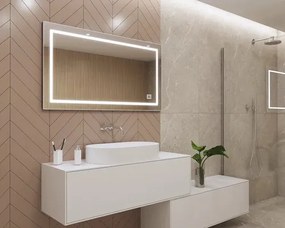 Zrkadlo do kúpeľne s osvetlením Modern LED 65x120 cm s vypínačom a podložkou proti zahmlievaniu