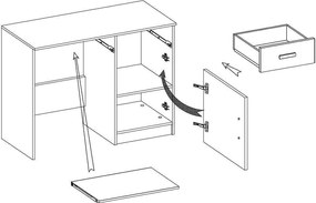 Písací stôl SMYK - biely (viac variant)
