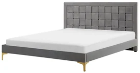 Manželská posteľ 180 cm LIMO (polyester) (šedá) (s roštom). Vlastná spoľahlivá doprava až k Vám domov. 1022691