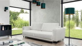 Krémovobiela rozkladacia/s úložným priestorom pohovka z textílie buklé 260 cm Dalia – ELTAP